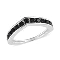 Natural Thai Black Spinel Band Ring in Sterling Silver (Size 10) 0.85 ctw - Sticky add to cart bar