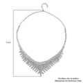 Austrian Crystal Waterfall Necklace 24 Inches in Silvertone - Sticky add to cart bar