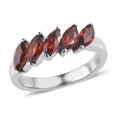 Natural Thai Black Spinel 5 Stone Ring in Stainless Steel (Size 10.0) 1.75 ctw - Sticky add to cart bar