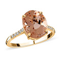 Certified & Appraised LUXORO 14K Yellow Gold AAA Marropino Morganite and G-H I1 Diamond Ring 2.10 Grams 3.10 ctw - Sticky add to cart bar