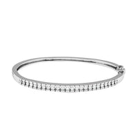 NY Closeout 14K White Gold G-H I1 Diamond Bangle Bracelet (7.00 In) 14.30 Grams 1.00 ctw