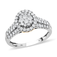 NY Closeout 14K White and Yellow Gold G-H I1 Diamond Ring 4.05 Grams 1.00 ctw