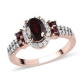 American Arizona Anthill Garnet, Moissanite Ring in Vermeil RG Over Sterling Silver (Size 10.0) 1.15 ctw - Sticky add to cart bar