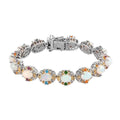 Premium American Natural Sleeping Beauty Turquoise, Multi Gemstone Bracelet in Vermeil YG and Platinum Over Sterling Silver (7.25 In) (21 g) 11.75 Carat Total Weight - Sticky add to cart bar