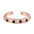 Elite Shungite 6.15 ctw Chakra Signs Cuff Bracelet in 14K RG Over Copper with Magnet (7.25 in) - Sticky add to cart bar