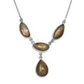 Artisan Crafted Madagascar Fire Labradorite Necklace 18 Inches in Sterling Silver 34.65 ctw - Sticky add to cart bar