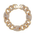 Pink Austrian Crystal Link Bracelet in Rosetone (6.50 In) - Sticky add to cart bar