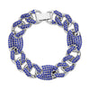 Blue Austrian Crystal in Silvertone