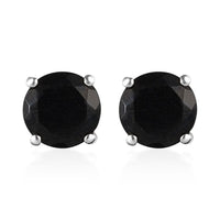 Elite Shungite Solitaire Stud Earrings in Platinum Over Sterling Silver 2.60 ctw