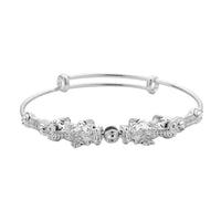 Feng Shui Pi-xiu Bangle Bracelet in Silvertone (7.50 in)