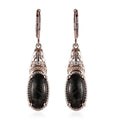 Matrix Silver Shungite Earrings in 14K Rose Gold Over Copper with Magnet and Stainless Steel 4.50 ctw - Sticky add to cart bar