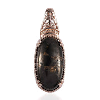 Matrix Silver Shungite Pendant in 14K RG Over Copper with Magnet 6.40 ctw