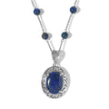 KARIS Lapis Lazuli Necklace 18 Inches in Platinum Bond and Stainless Steel 18.10 ctw - Sticky add to cart bar