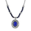 Karis Lapis Lazuli Necklace 18 Inches in Platinum Bond & Stainless Steel 26.50 ctw - Sticky add to cart bar