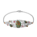 Sierra Nevada Turquoise and Multi-Tourmaline Fancy Bracelet in Platinum Over Sterling Silver (7.50 In) 12.00 ctw - Sticky add to cart bar