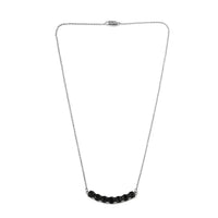 Thai Black Spinel 7.30 ctw Necklace in Stainless Steel 18 Inches, Tarnish-Free, Waterproof, Sweat Proof Jewelry