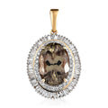 Iliana 18K Yellow Gold AAA Turkizite and G-H SI Diamond Double Halo Pendant 4 Grams 7.90 ctw - Sticky add to cart bar