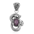 Doorbuster BALI LEGACY Indian Star Ruby Dragon Pendant in Sterling Silver 3.00 ctw - Sticky add to cart bar