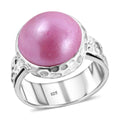 Doorbuster BALI LEGACY Pink Mabe Pearl Spinner Ring in Sterling Silver 12 Grams - Sticky add to cart bar
