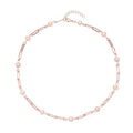 White Freshwater Pearl Paper Clip Chain Station Necklace 18-20 Inches in Stainless Steel - Sticky add to cart bar
