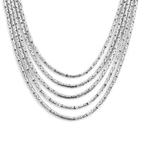 Bali Legacy Sterling Silver Multi Layered Borobudur Chain Necklace 20 Inches 71.40 Grams