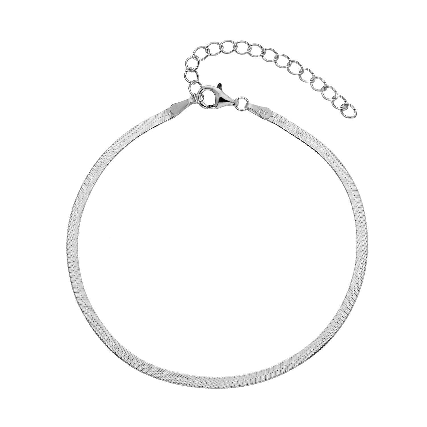 Rhodium Over Sterling Silver Flash Blade Bracelet with 10mm Lobster Lock (7.50-9.50In) (2.20 g)