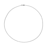 Rhodium Over Sterling Silver Diamond-cut Floral Chain with 8mm Lobster Lock (20 Inches) (2.10 g)