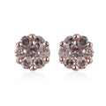 Pressure Set Natural Pink Diamond Stud Earrings in Vermeil Rose Gold Over Sterling Silver 0.15 ctw - Sticky add to cart bar
