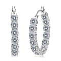 Doorbuster Moissanite Inside Out Hoop Earrings in Rhodium Over Sterling Silver 8.40 Grams 12.25 ctw - Sticky add to cart bar