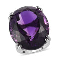 TLV African Amethyst Solitaire Ring in Platinum Over Sterling Silver (Size 10.0) (8.15 g) 50.40 ctw - Sticky add to cart bar