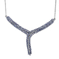 Karis Tanzanite Y-Shaped Necklace, 18 Inch Necklace in Platinum Bond, Tanzanite Jewelry, Gifts For Her 7.25 ctw - Sticky add to cart bar