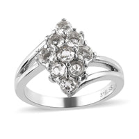 Brazilian Petalite Elongated Ring in Stainless Steel 0.85 ctw