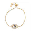 Zircon Evil Eye Bolo Bracelet in Silvertone - Sticky add to cart bar