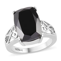Natural Thai Black Spinel Ring in Stainless Steel 8.40 ctw