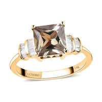 LUXORO 14K Yellow Gold AAA Turkizite and G-H I3 Diamond Ring (Size 10.0) 2.75 Grams 2.10 ctw