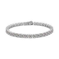 Doorbuster Moissanite Tennis Bracelet in Rhodium Over Sterling Silver (6.50 In) 9.30 Grams 14.60 ctw