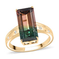 LUXORO 10K Yellow Gold Premium Bi-Color Tourmaline and G-H I3 Diamond Ring (Size 7.0) 3 Grams 5.90 ctw - Sticky add to cart bar