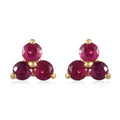 Premium Montepuez Ruby Stud Earrings in Vermeil YG Over Sterling Silver 0.50 ctw - Sticky add to cart bar