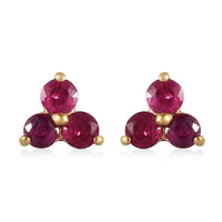 Premium Montepuez Ruby Stud Earrings in Vermeil YG Over Sterling Silver 0.50 ctw