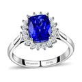 Certified RHAPSODY 950 Platinum AAAA Tanzanite and E-F VS Diamond Halo Ring 5.58 Grams 2.55 ctw - Sticky add to cart bar