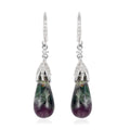 Multi Fluorite and Natural White Zircon Earrings in Rhodium Over Stainless Steel 25.00 ctw - Sticky add to cart bar