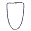 Karis Tanzanite Necklace in Platinum Bond, Double Row Necklace, Tanzanite Jewelry 20.50 ctw (18 Inches) - Sticky add to cart bar