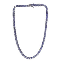 Karis Tanzanite Necklace in Platinum Bond, Double Row Necklace, Tanzanite Jewelry 20.50 ctw (18 Inches)