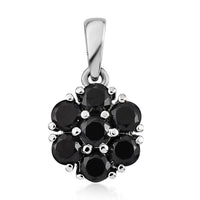 Natural Thai Black Spinel Pendant in Stainless Steel 1.25 ctw