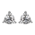 White Topaz Solitaire Stud Earrings in Stainless Steel 1.50 ctw - Sticky add to cart bar