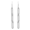 Austrian Crystal Paper Clip Earrings in Silvertone - Sticky add to cart bar