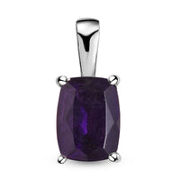 Amethyst Solitaire Pendant in Stainless Steel 1.40 ctw
