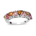 TLV Multi-Tourmaline Half Eternity Band Ring in Platinum Over Sterling Silver (Size 10.0) 1.85 ctw - Sticky add to cart bar