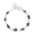 Artisan Crafted Rough Cut Grandidierite Toggle Clasp Bracelet in Sterling Silver (7.25-8In) 41.75 ctw - Sticky add to cart bar