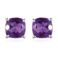 Amethyst Solitaire Stud Earrings in Sterling Silver 1.00 ctw - Sticky add to cart bar